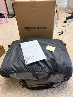 Amazon Basics Inflatable Air Mattress with Built-in Electric Pump, Queen Size, 22-Inch