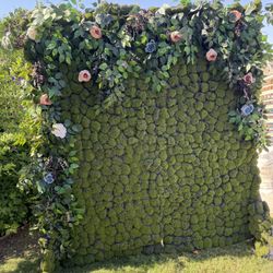 Flower Moss Wall Backdrop