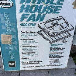 Master Flow 4500 CFM 24" Direct Drive Whole House Fan w/Shutter
