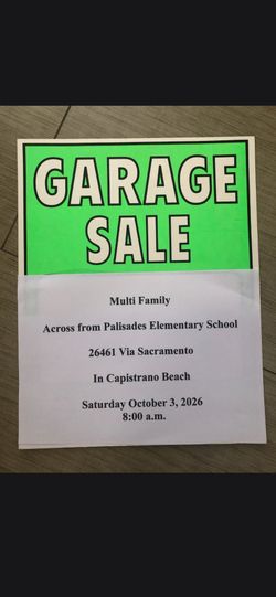Multi-Family Garage Sale in Capistrano Beach