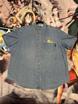 Looney Tunes Retro 2001 Tweety Bird Button Up Short Sleeve XL 