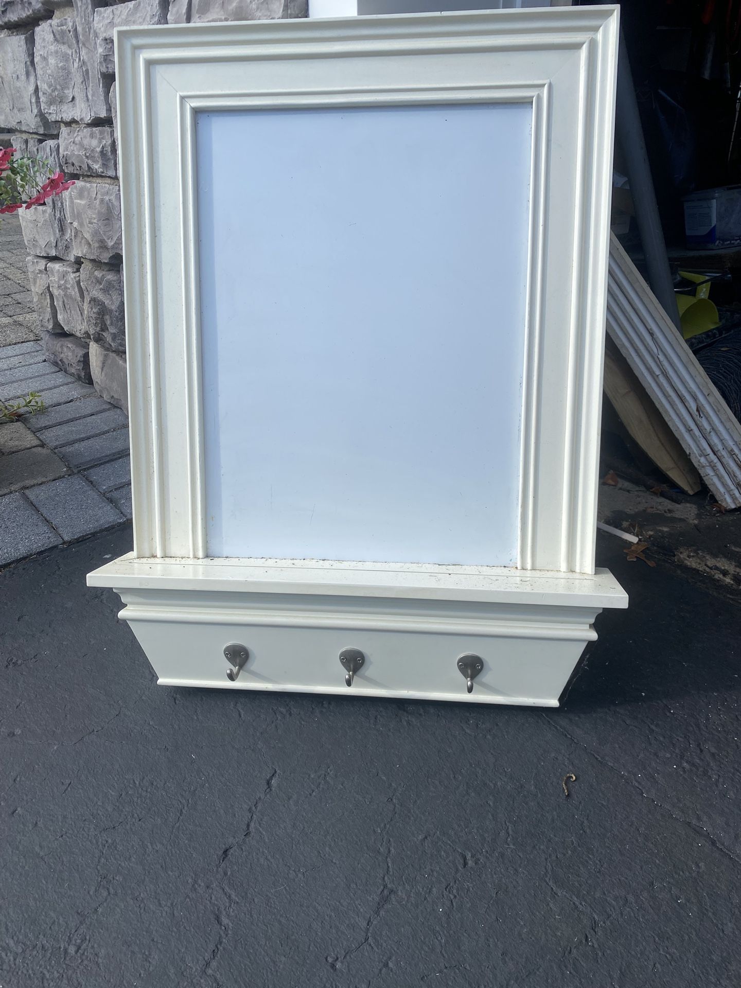 White Board With Key Hanger