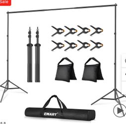 New EMart 10x7Ft Adjustable Backdrop Stand Kit Photography & Video  Wedding - Events - Portraits -