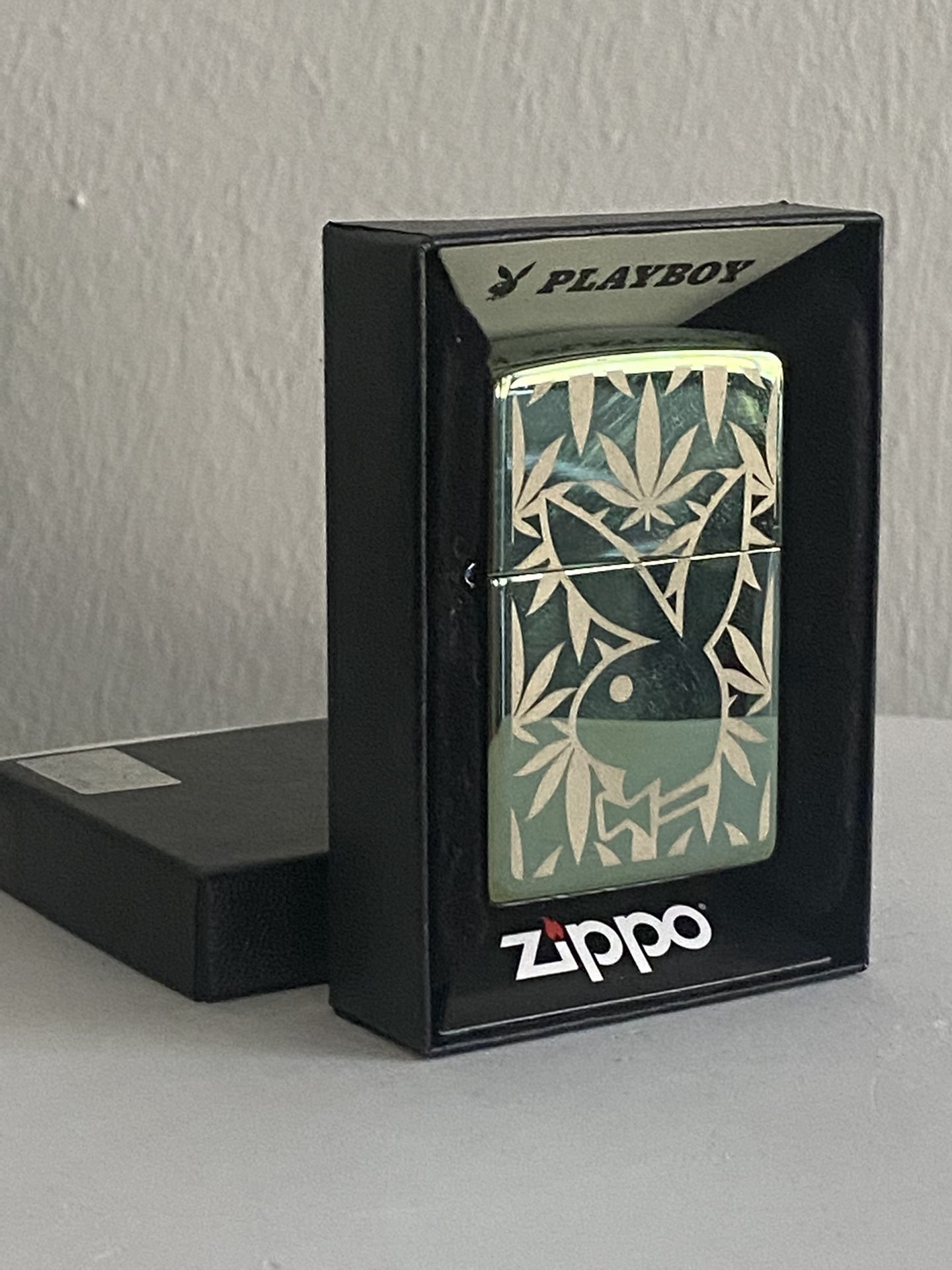 Playboy Chrome Cannabis Zippo Lighter