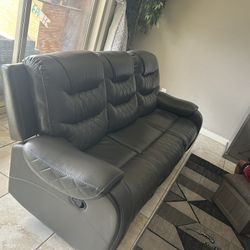 Two Reclining Leather Couches