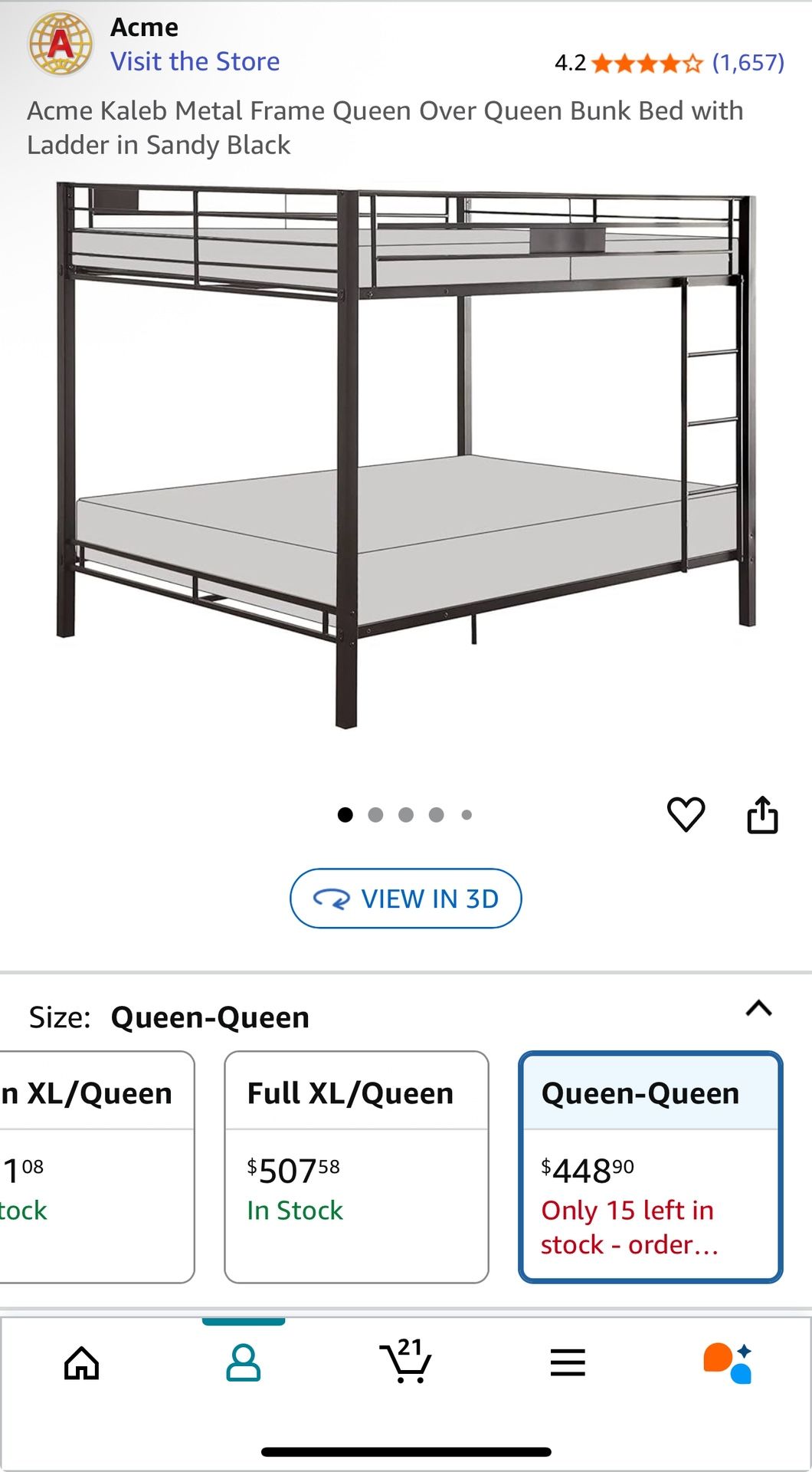 Queen Over Queen Bunk Bed