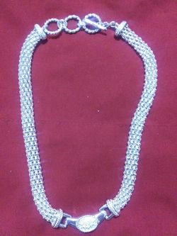 Popcorn Mesh Silver tone Choker