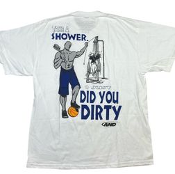 Mitchell & Ness x AND1 Did You Dirty T-Shirt XL White Basketball Streetball New