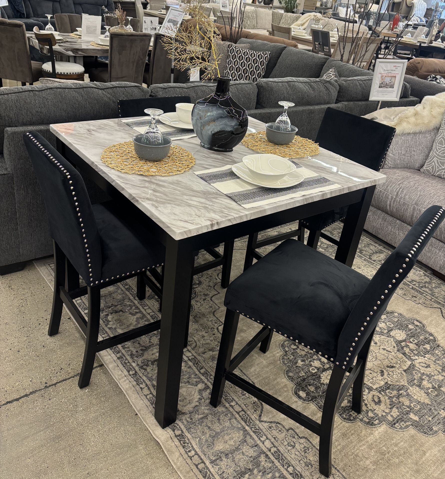 Counter Height Dining Table With 4 Chairs