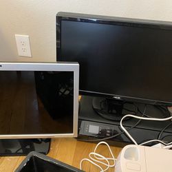 Two 23” Monitors With Internal Speakers
