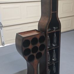 Conversation Piece Wine Rack Including 6 Glass Cups.