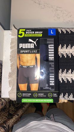 Puma SportLuxe Performance Boxer Briefs 5-Pack Large