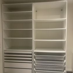 drawers and book shelf