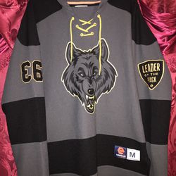 Elbowgrease Athletics Gray & Black Wolf Hockey Jersey Size M