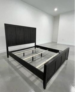 Like New King Size Bed frame dark  Gray