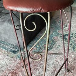 30’ High Distressed Antique Metal Stool X4
