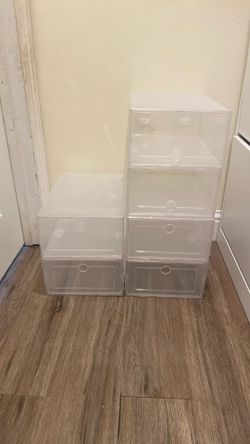 6 Pack Clear Shoe Boxes/ Paquete De 6 Cajas Transparente Para Organizar Zapatos