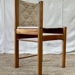 Vintage Oak & Fabric Dining Chairs (6)
