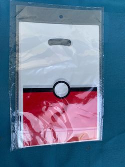 Red and White Pokemon Birthday Party Candy Bags (30) pk