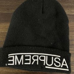 Supreme USA Black Beanie Winter Hat