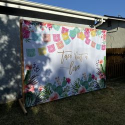 Taco Bout Love Photo Backdrop 