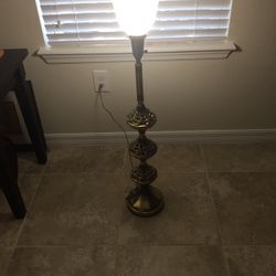 Antique  Lamps ,  Rembrandt  Masterpiece  Lamps  The One With Glass Globe On Bottom Is 36 “ The Other One Is 38 “ 