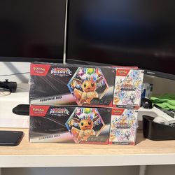 Pokemon prismatic evolution surprise box + booster bundle