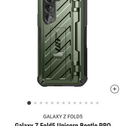 Galaxy Z Fold5 Unicorn Beetle PRO Rugged Case with S-Pen Holder-Dark Green