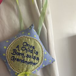 Decorative Grandmother Mini Hanging Pillow. 