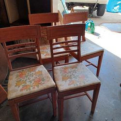 Vintage Mid Century Modern Solid Wood Chairs