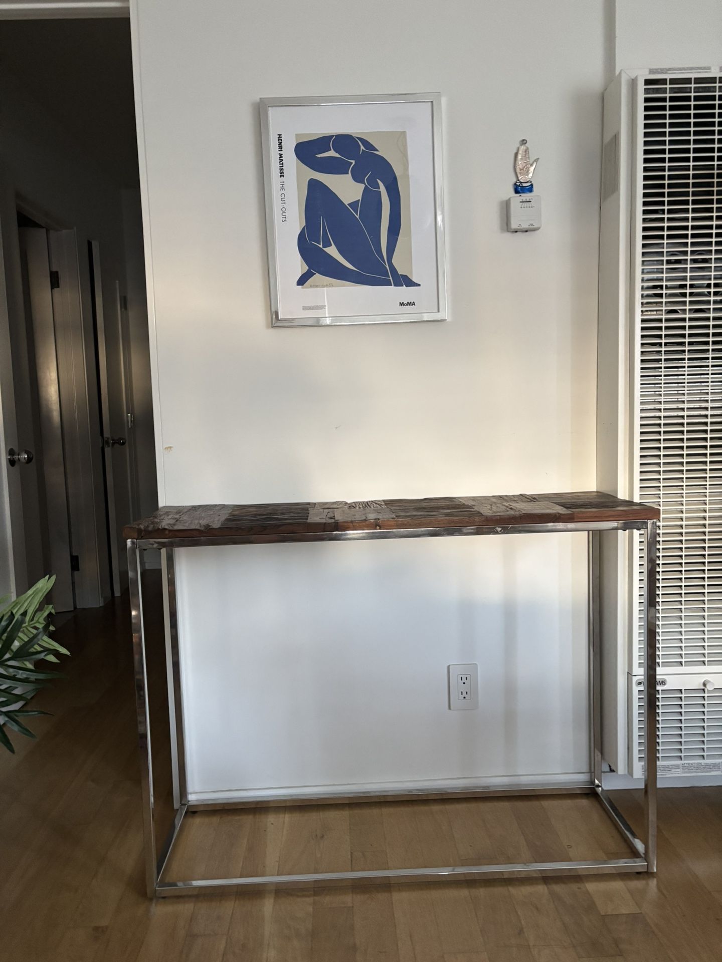 Wood And Steel Console Table