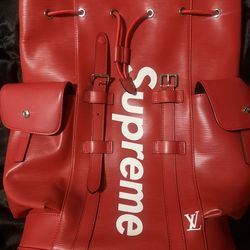 Louis Vuitton Red leather Backpack- Supreme PRICE DROP