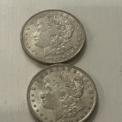 (2)—1921-S U.S. Silver Morgan $1 Dollar - Full Liberty Headband - Last Year of Issue