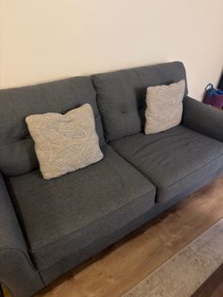 Living spaces sofa- Jacoby gunmetal sofa