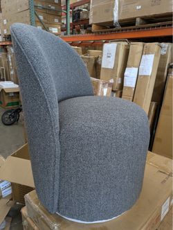 Gray Swivel Boucle Accent Chair