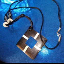Diamond Shape Bone Pendant Necklace