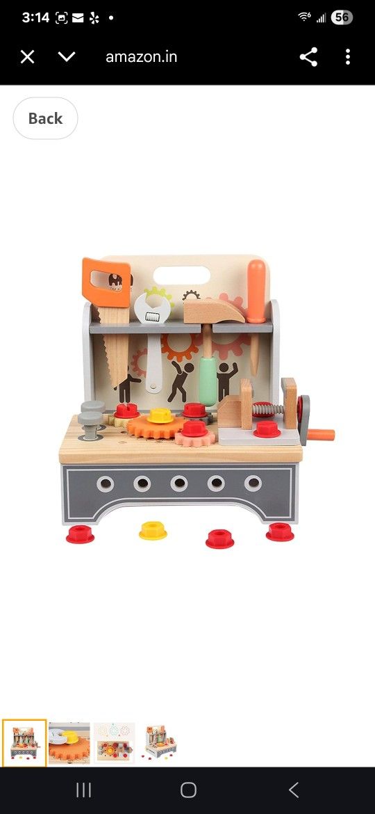 WoodenEdu Wooden Tool Workbench for kids Montessori Toys Stem