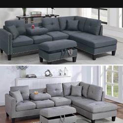 Sectional With Ottoman Set 