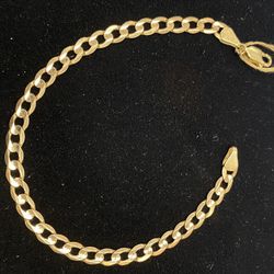 14k Gold Curb Bracelet 6.4G 8”