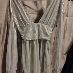 Shiny Silver dress Small For party formal 