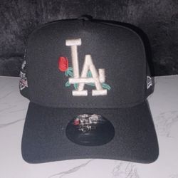 New Era Los Angeles Dodgers MLB Snapback Hat Red  Rose Black Adjustable