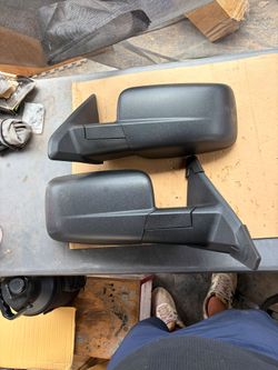 Mirror Set Of 2 For 11-12 Ram 1500 Black Manual Folding
