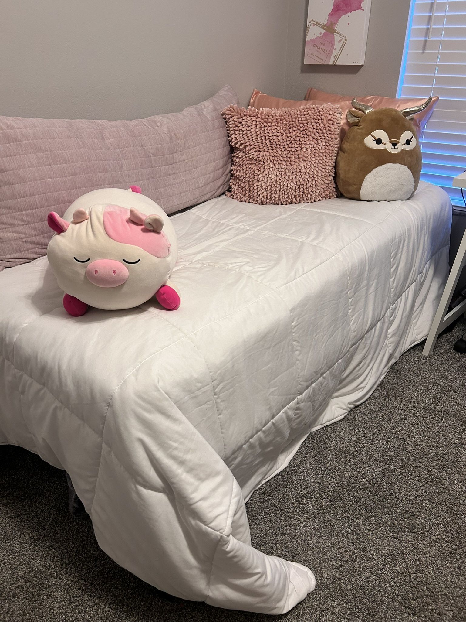 Girls White Twin Bed Comforter