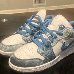 Air Jordan Lows Gs Denim White In Blue