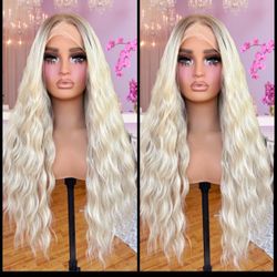 Human Hair Blended Lace Front Wig 