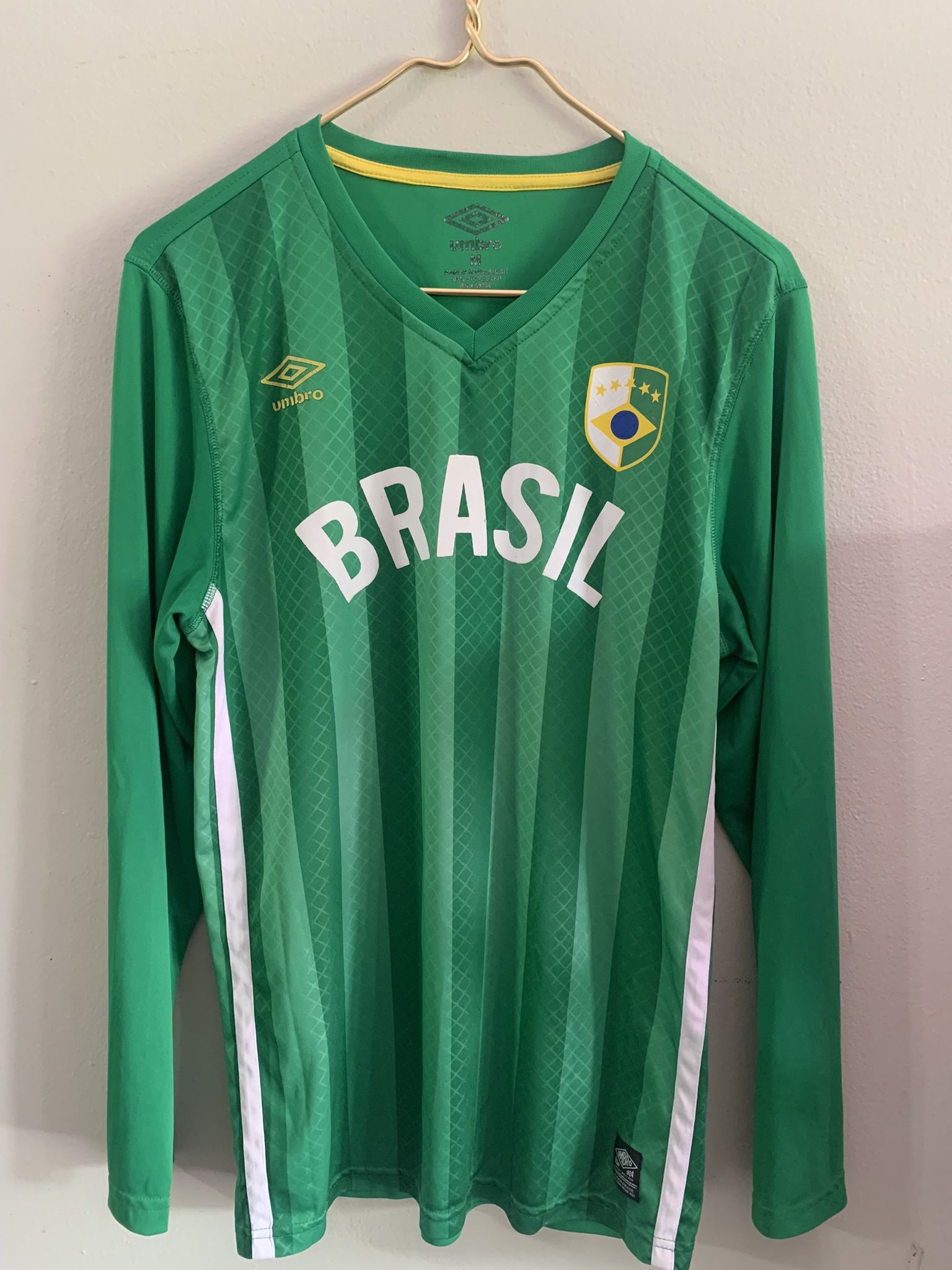 Vintage Umbro Brasil Long Sleeve Soccer Jersey Green
