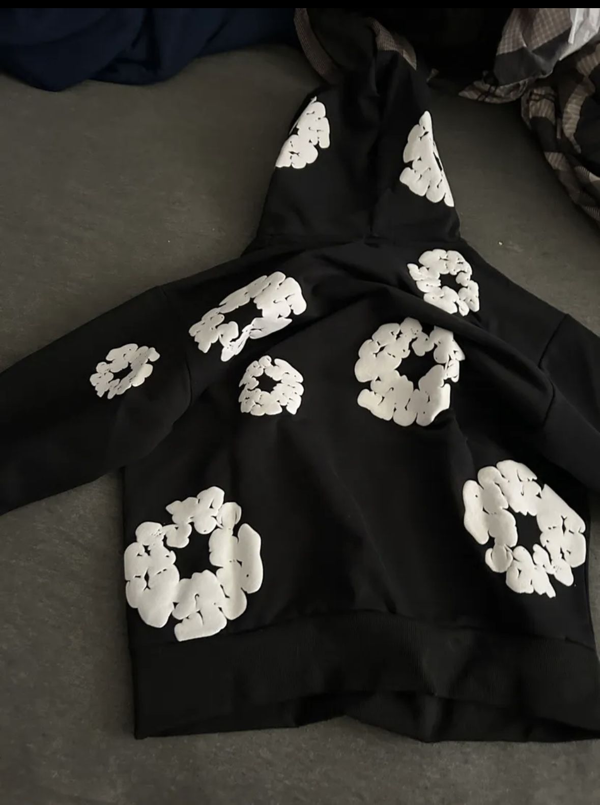 Black And White Denim Tear Hoodie