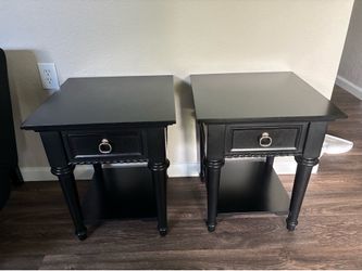 2 Black Wood Side Tables