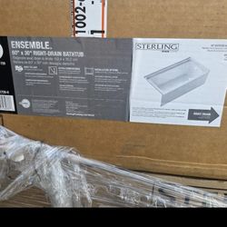 ✨️ $269 W3373 STERLING 60 in. x 30 in. Soaking Bathtub with Right Drain in White