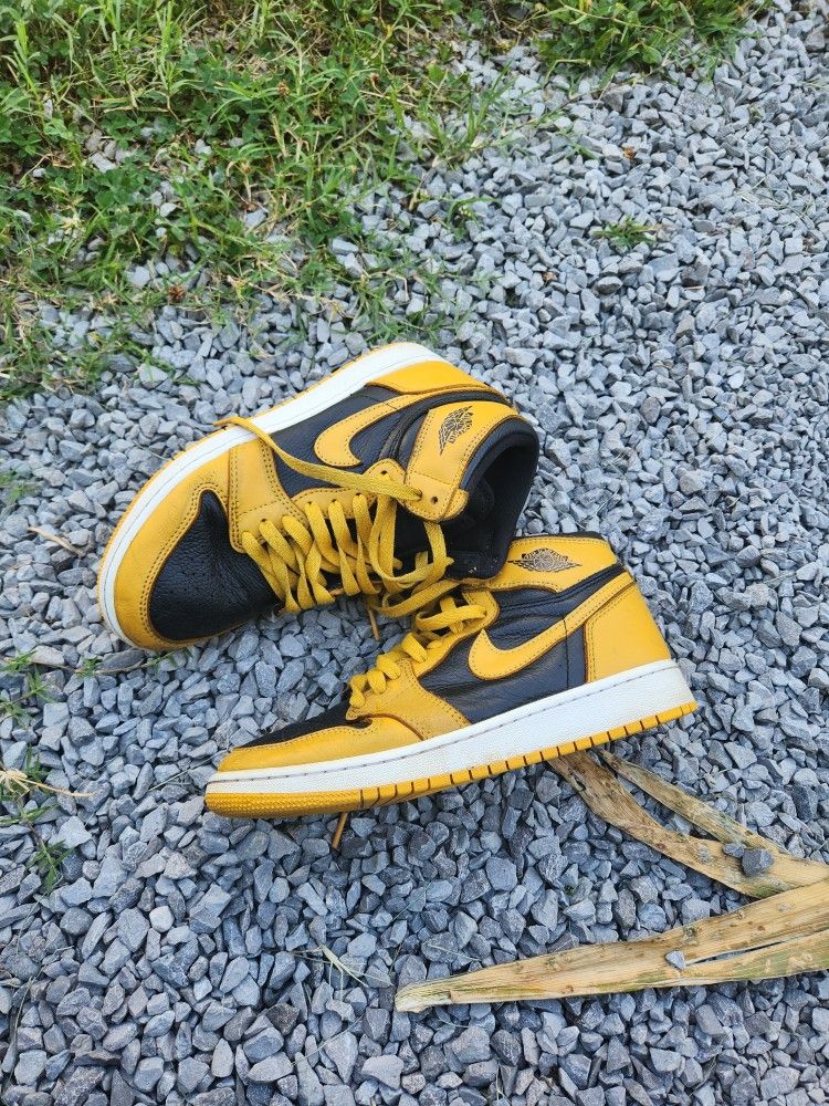 Air Jordan 1 Retro High OG 'Pollen' GS 575441-701 Black/White, Size 6Y